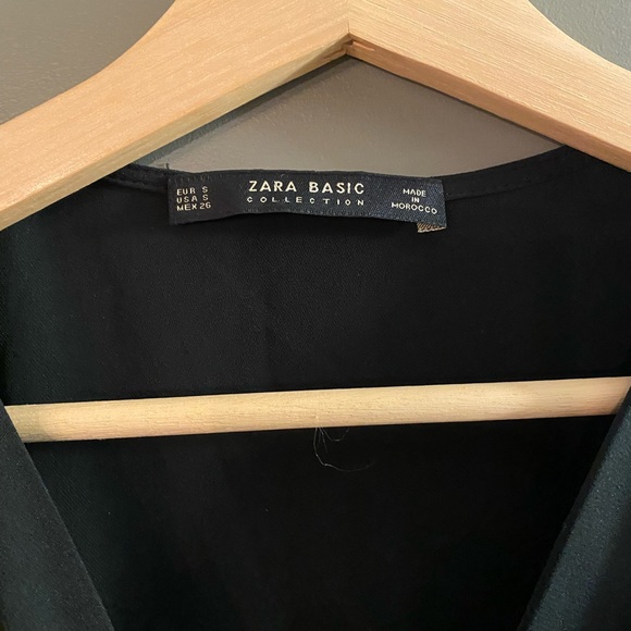 Zara Midi Knot Front Side Zip Wrap Bell Sleeve Dress in Deep Green - Picture 3 of 4